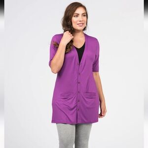 NWT Agnes & Dora Welt Pocket Cardigan Amethyst